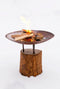 RedFire – Logger – Handmade- Bruin - Staal – Vuurschaal - Vuurkorf - Vuurschaal 60 cm - Geroeste schaal – Terrasverwarming - Sfeerhaard