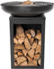 RedFire – Matanzas – Zwart - Staal – Vuurschaal – Fire Pit – Stevig staal - Industrieel – Terrasverwarming – Sfeerhaard – BBQ - houtopslag