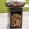 RedFire – Matanzas – Zwart - Staal – Vuurschaal – Fire Pit – Stevig staal - Industrieel – Terrasverwarming – Sfeerhaard – BBQ - houtopslag