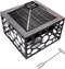RedFire – Mikor – Zwart - Staal – Vuurschaal met grillrooster – Fireplace – Stevig staal – Diameter 55cm - Terrasverwarming – Sfeerhaard