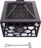 RedFire – Mikor – Zwart - Staal – Vuurschaal met grillrooster – Fireplace – Stevig staal – Diameter 55cm - Terrasverwarming – Sfeerhaard