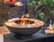 RedFire – ONYX Tafel – Zwart - Staal – Vuurschaal – Fire Pit – Stevig staal – Diameter 80cm – Hoogte: 95cm - Industrieel – Terrasverwarming – Sfeerhaard – BBQ – Grill – Inclusief regenhoes