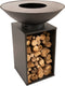 RedFire – ONYX – Zwart - Staal – Vuurschaal – Fire Pit – Stevig staal – Diameter 80cm – Hoogte: 101cm - Industrieel – Terrasverwarming – Sfeerhaard – BBQ – Grill – Inclusief regenhoes