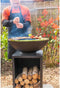 RedFire – ONYX – Zwart - Staal – Vuurschaal – Fire Pit – Stevig staal – Diameter 60cm – Hoogte: 60cm - Industrieel – Terrasverwarming – Sfeerhaard – BBQ – Grill – Inclusief regenhoes
