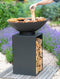 RedFire – ONYX – Zwart - Staal – Vuurschaal – Fire Pit – Stevig staal – Diameter 80cm – Hoogte: 101cm - Industrieel – Terrasverwarming – Sfeerhaard – BBQ – Grill – Inclusief regenhoes