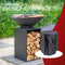 RedFire – ONYX – Zwart - Staal – Vuurschaal – Fire Pit – Stevig staal – Diameter 80cm – Hoogte: 101cm - Industrieel – Terrasverwarming – Sfeerhaard – BBQ – Grill – Inclusief regenhoes