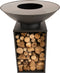RedFire – ONYX – Zwart - Staal – Vuurschaal – Fire Pit – Stevig staal – Diameter 80cm – Hoogte: 101cm - Industrieel – Terrasverwarming – Sfeerhaard – BBQ – Grill – Inclusief regenhoes