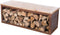 RedFire – Tyr – Handmade- Bruin - Staal – Houdopslag – Bank – Houtopslagbank - Stapelbaar- Staaldikte 3mm - Geroeste schaal - 122 x 42 x 43 cm (L x B x H)
