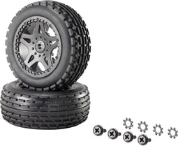 Reely 1:10 XS Buggy Complete wielen Multipin 5-dubbelspaaks Zwart 1 paar