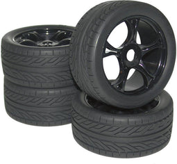 Reely 1:8 Buggy Complete wielen Street 5-spaaks Zwart 4 stuk(s)