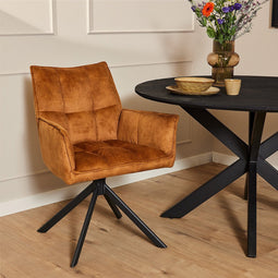 Refurna - Eetkamerstoel Dani | Velvet Goud