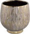 PTMD Junee Gold Ceramic Pot On Shiny Gold Base Low L