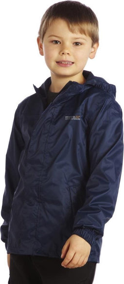 Regatta - Kids Pack It III Opvouwbaar Kinder Regenjack - Donkerblauw - Maat 128