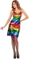 Regenboog Jurk Met Spaghetti Bandjes - Maat S