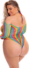 Regenboogbody met lange mouwen plus size Pink Lipstick - - XL/3XL