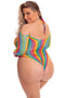 Regenboogbody met lange mouwen plus size Pink Lipstick - - XL/3XL