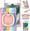 Regenboogroze Hoes Geschikt voor Ipad 9.7 inch - Draaibare Handgreep-Standaard en Schouderriem
