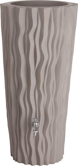 Regenton Flowers 160L | Regenvat taupe kleur met bloembak