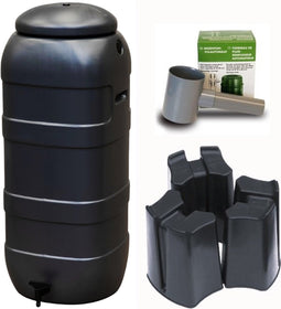 Regenton Rainsaver - Zwart 100 L + Voet + Vulautomaat