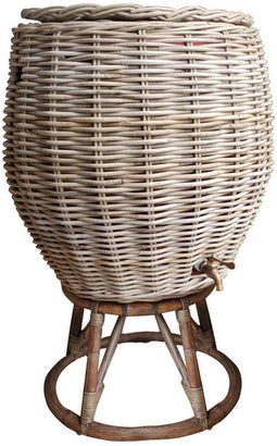 Regenton Rattan Grijs inkl. voet | 65 x 90 cm | 130 L