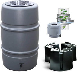 Regentonset Harcostar - 227 L Antraciet + Voet + Vulautomaat & Afsluiter