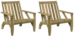 vidaXL - Tuinstoelen - Adirondack - 2 - st - 75x77x77 - cm - geïmpregneerd - hout