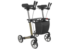Rehasense Navigator rollator met draaibare onderarmschalen met zachte banden L (standaard) / Champag