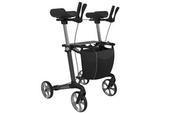 Rehasense Navigator rollator met onderarmschalen met zachte comfortbanden M / Antraciet