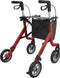 Rehasense Streamer Ultra Lichtgewicht Rollator 5.7 kg Large Rood - Soft Dempingsbanden - Trillingvrij