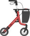 Rehasense Streamer Ultra Lichtgewicht Rollator 5.7 kg Large Rood - Soft Dempingsbanden - Trillingvrij