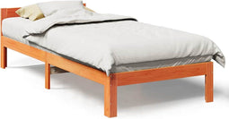 vidaXL - Bedframe - zonder - matras - massief - grenenhout - wasbruin - 80x200 - cm