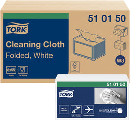 Reinigingsdoek Tork Cleaning W8 zacht flexibel nonwoven 55 vel wit 510150