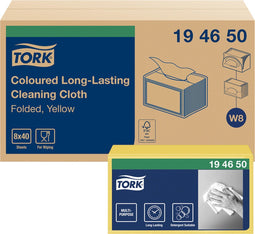 Reiningingsdoek Tork Long Lasting W8 multifunctioneel geel 194650 | 8 stuks