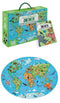 Reis, leer en onderzoek - Boek + ovale puzzel - Dieren - puzzel 200 stukjes en boek