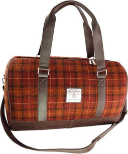 Reistas Clyde Bruin met Oranje- Harris Tweed - Extra Groot - Glen Appin of Scotland