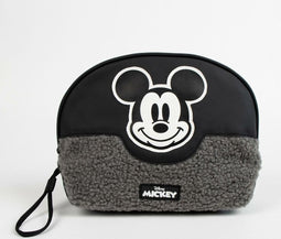 Reistasje, Toilettasje - Combinatie van Prachtig Kunstleder en Wol - Mickey Mouse - Disney (19x28x6 cm)