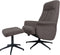 Relaxfauteuil Bindy + Hocker - Bouclé - Brown