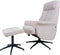 Relaxfauteuil Bindy + Hocker - Bouclé - Naturel