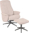 Relaxfauteuil Bindy + Hocker - Bouclé - Naturel