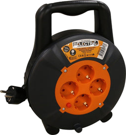 Relectric Kabelhaspel – 10 – 4 stopcontacten – Met oprolknop - Randaarde - RELEC492169