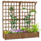 Coast Verhoogde Plantenbak - Houten Tuinbed met Klimrek en Hangdak - 180 x 48 x 183 cm - Oranje/Koffiebruin