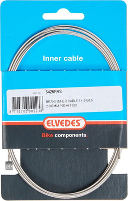 Rem binnenkabel 2 000 mm 1×19 draads RVS ø1,5mm met T-nippel ø7 × 6mm