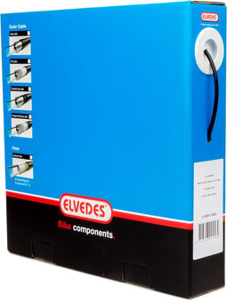 Rem buitenkabel Elvedes gevlochten met voering 30 meter / Ø5,0mm - rookzilver (30 meter in doos)