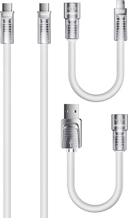 Remax RC-C168 - USB Kabel - 4in1 - USB-C/IPhone/USB-A - 60W - 1.5m - Wit