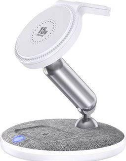 Remax RP-W90 - Draadloze oplader - Wireless Charger - 3in1 - Magnetisch -90° draaibare slimme fitting - 22W - Wit