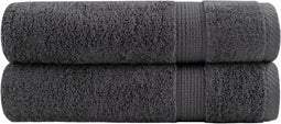 vidaXL - Handdoeken - SOLUND - 2 - st - 600 - g/m² - 50x100 - cm - antracietkleurig