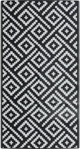 vidaXL - Buitenkleed - ARAKIL - 80x150 - cm - PP - wit - en - zwart