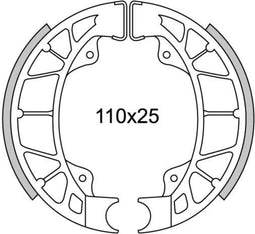 Remsegmentset Newfren GF0261 Vespa LX-50 Achter, Piaggio Skipper, Hexagon-125