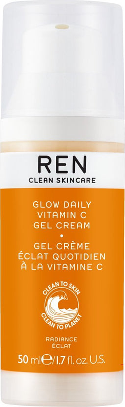 REN - Radiance VEGAN Glow Daily Vitamin C Gel Cream - 50 ml - nachtcrème