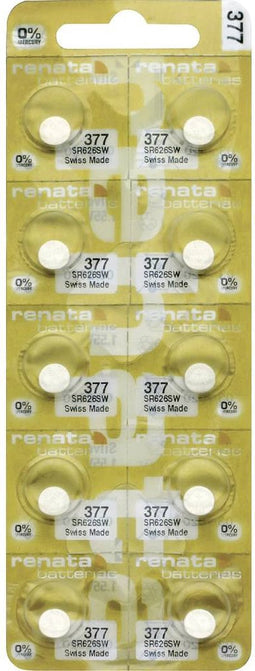 Renata Knoopcel 377 1.55 V 10 stuk(s) 28 mAh Zilveroxide 377.MP-E